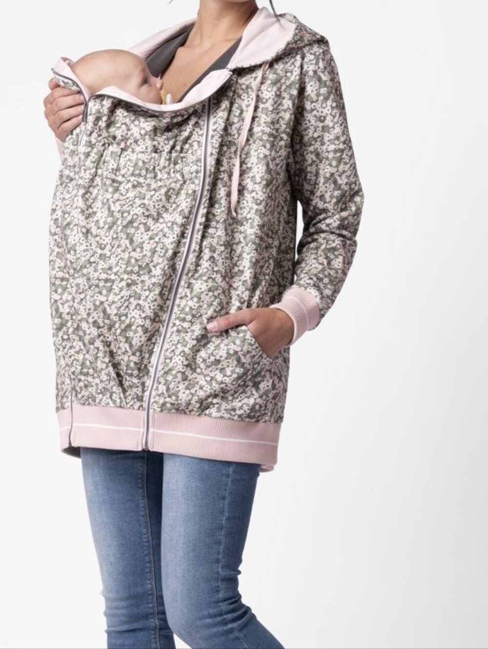 Seraphine 3 in 1 Maternity Hoodie Size XXL Floral Baby Carrying